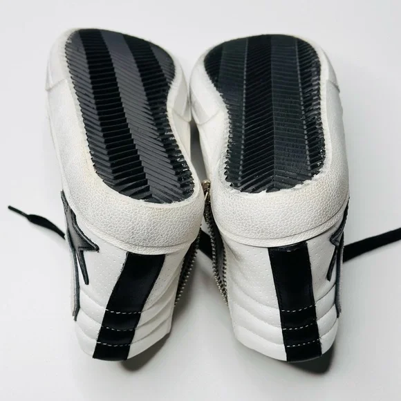 Golden Goose Slide White Grey Leather High Top Sneakers Shoes